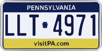 PA license plate LLT4971