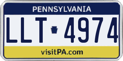 PA license plate LLT4974