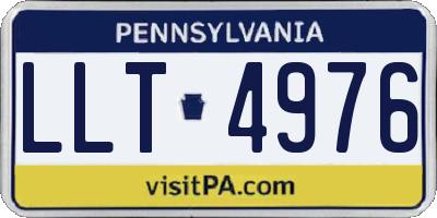 PA license plate LLT4976