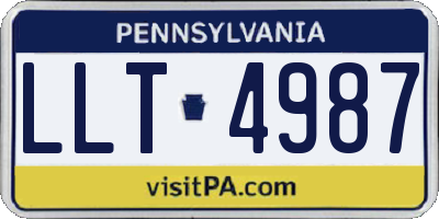 PA license plate LLT4987