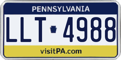 PA license plate LLT4988