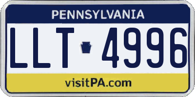 PA license plate LLT4996