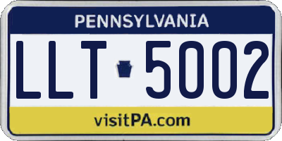 PA license plate LLT5002