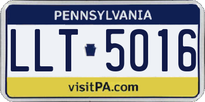 PA license plate LLT5016