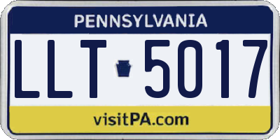 PA license plate LLT5017