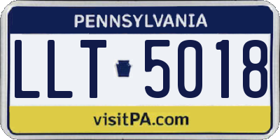 PA license plate LLT5018