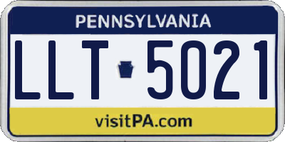 PA license plate LLT5021