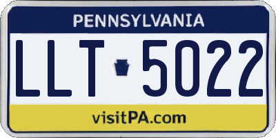 PA license plate LLT5022