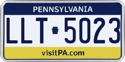 PA license plate LLT5023