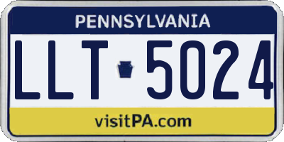 PA license plate LLT5024