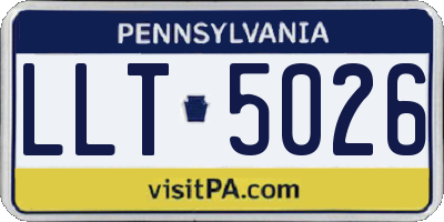 PA license plate LLT5026