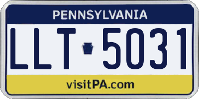 PA license plate LLT5031