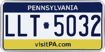 PA license plate LLT5032