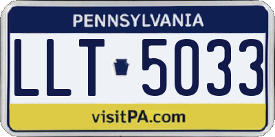PA license plate LLT5033