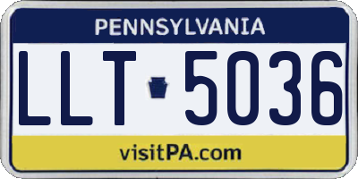 PA license plate LLT5036