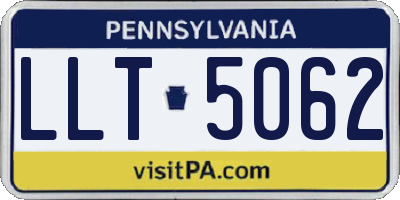 PA license plate LLT5062