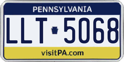 PA license plate LLT5068