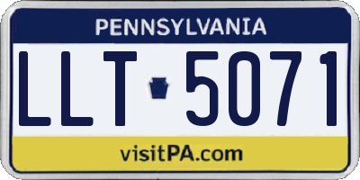 PA license plate LLT5071