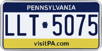 PA license plate LLT5075