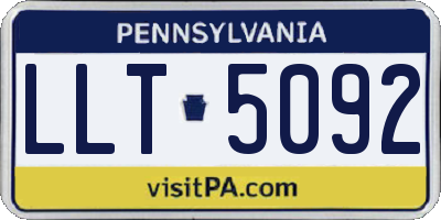 PA license plate LLT5092