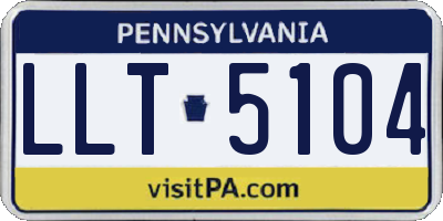 PA license plate LLT5104
