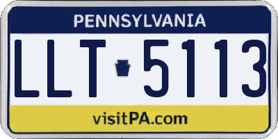 PA license plate LLT5113