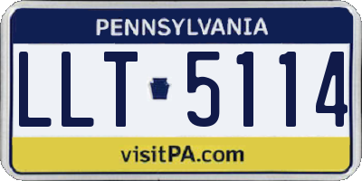 PA license plate LLT5114