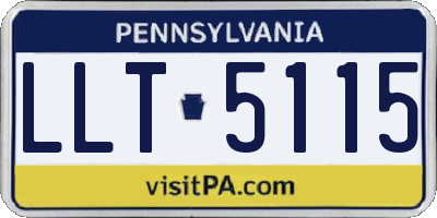 PA license plate LLT5115