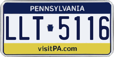 PA license plate LLT5116