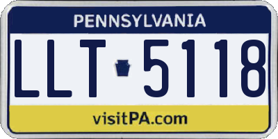 PA license plate LLT5118