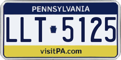 PA license plate LLT5125