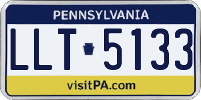 PA license plate LLT5133