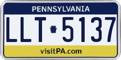 PA license plate LLT5137