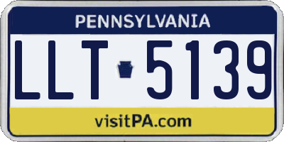 PA license plate LLT5139