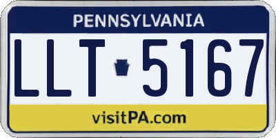 PA license plate LLT5167