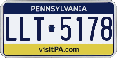 PA license plate LLT5178