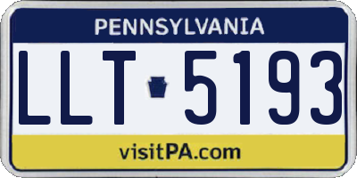 PA license plate LLT5193