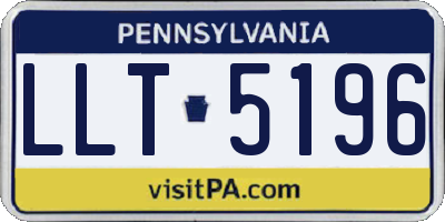 PA license plate LLT5196