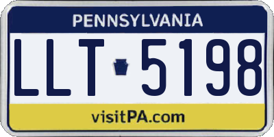 PA license plate LLT5198