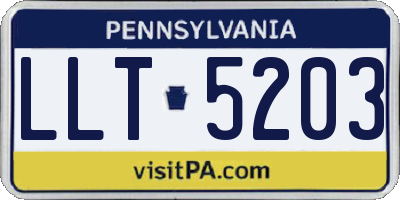 PA license plate LLT5203