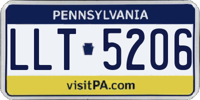 PA license plate LLT5206