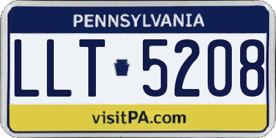 PA license plate LLT5208