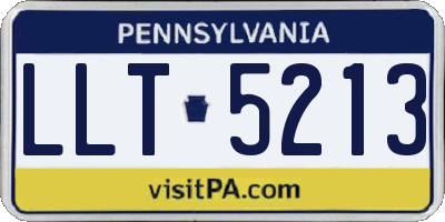PA license plate LLT5213