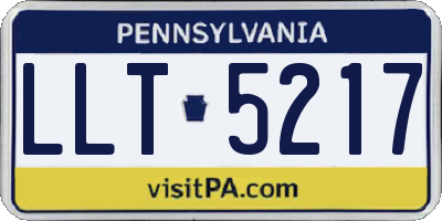 PA license plate LLT5217