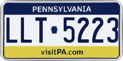 PA license plate LLT5223