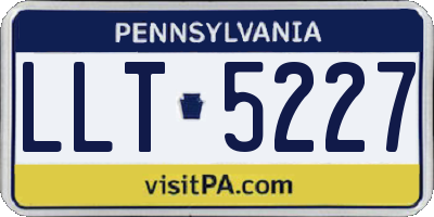 PA license plate LLT5227