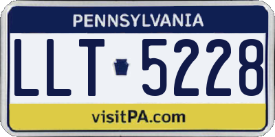 PA license plate LLT5228