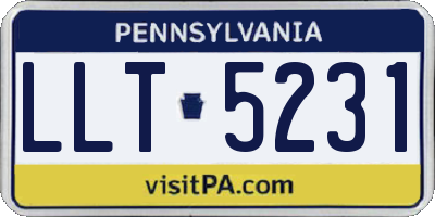 PA license plate LLT5231