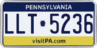 PA license plate LLT5236