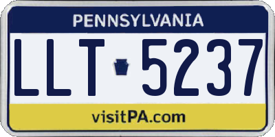PA license plate LLT5237